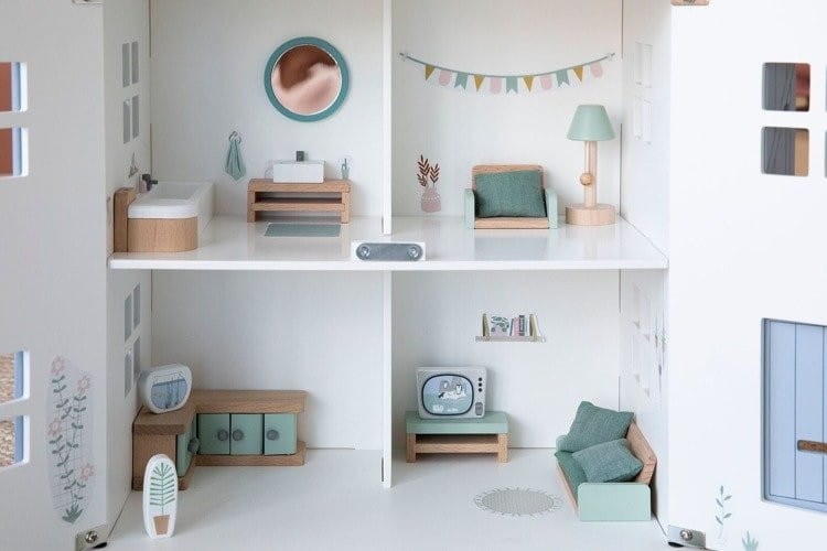 Drewniany domek dla lalek z mebelkami - Little Dutch