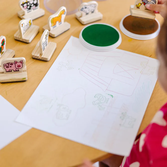 Drewniane stempelki z Uchwytem Farma - Melissa & Doug