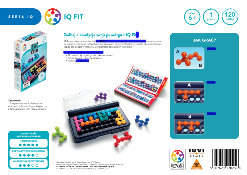 Gra logiczna 6+ IQ FIT polska - Smart Games