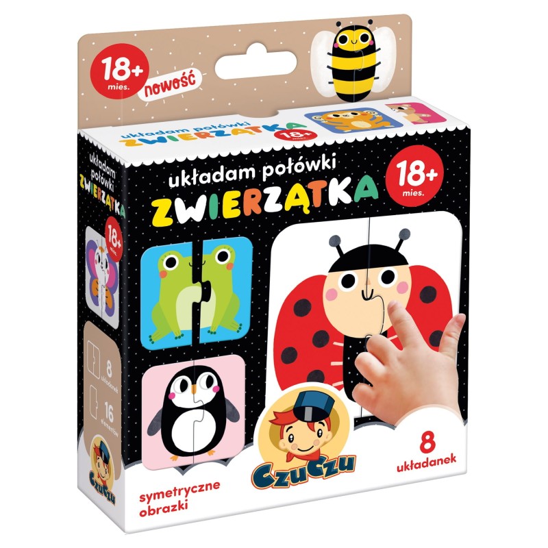 Puzzle dwuelementowe Układam połówki ZWIERZĄTKA - CzuCzu