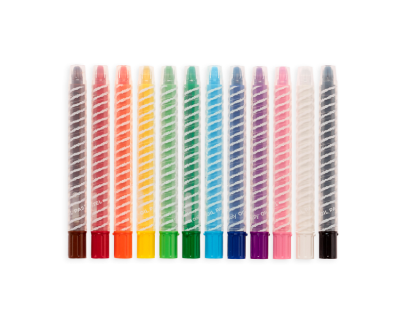 Kredki Olejne Pastelowe w Wysuwanym Etui 12 szt. Twisty Stix - Ooly