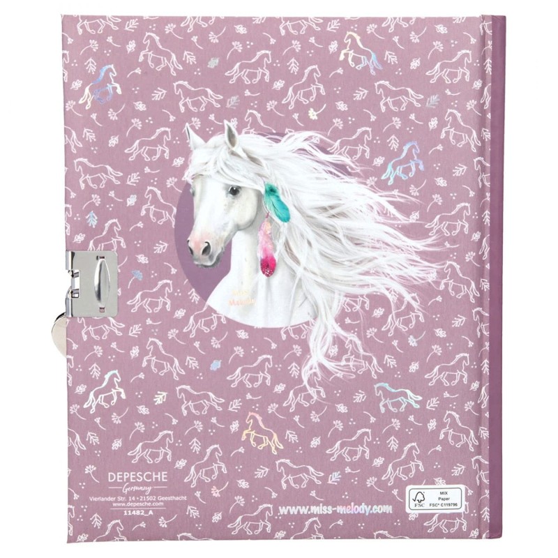 Pamiętnik na Kłódkę z Naklejkami Konie - Miss Melody