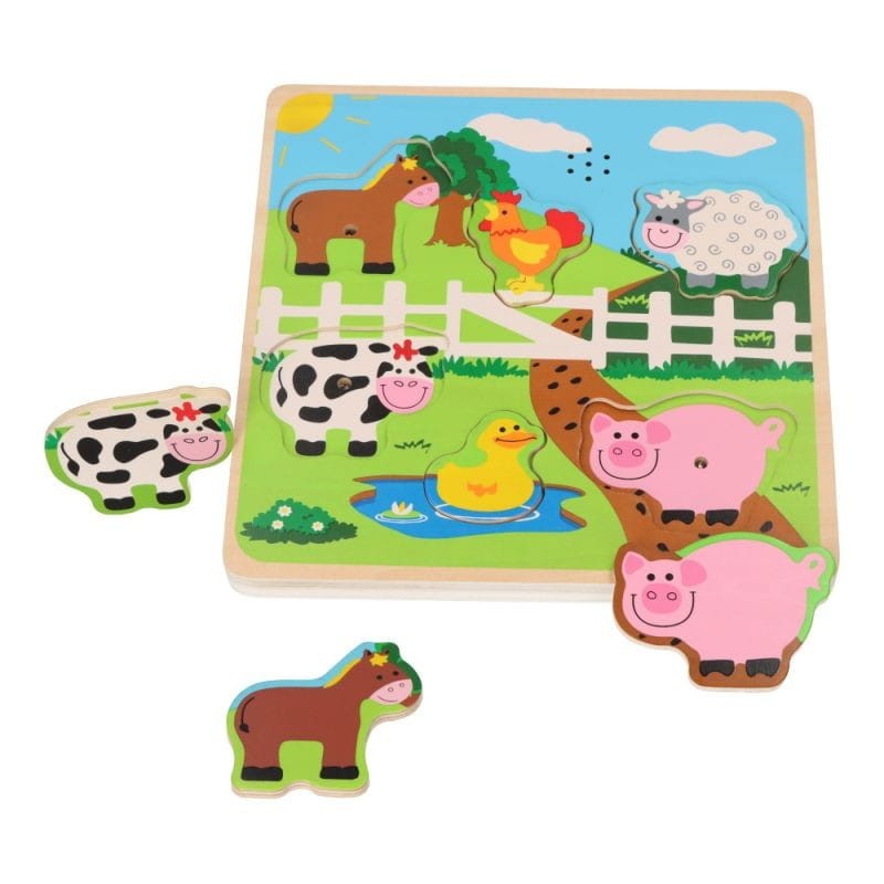 Układanka z Dźwiękami Zwierzęta Wiejskie - Lelin