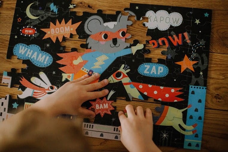 Puzzle Świecące w Ciemności Superbohaterowie 100 el. - Mudpuppy