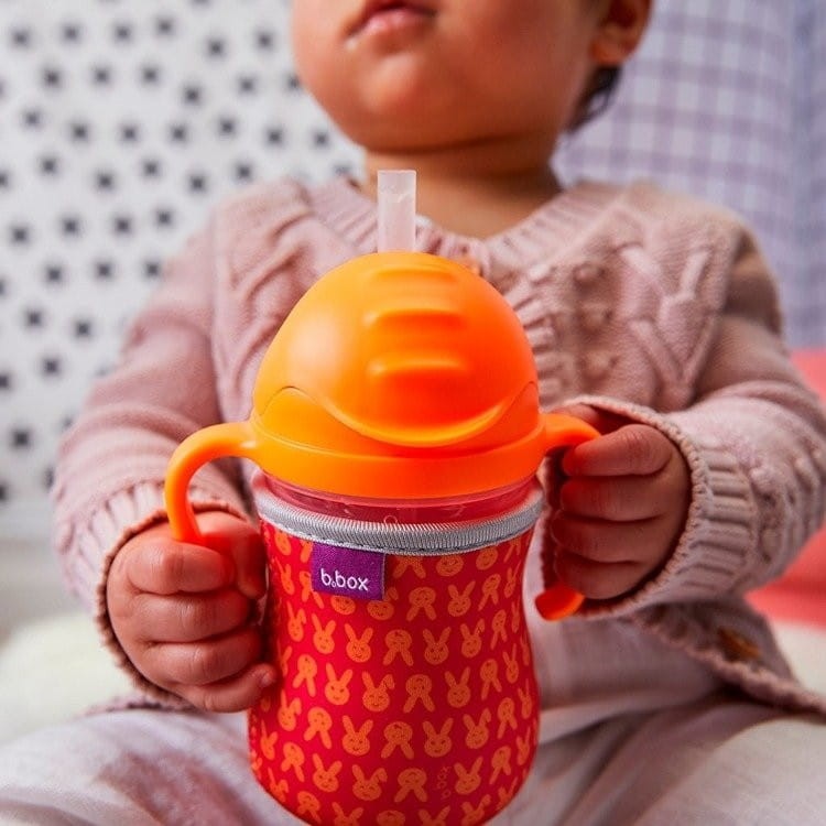 B.box NOWY innowacyjny bidon ze słomką, kubek niekapek pomarań