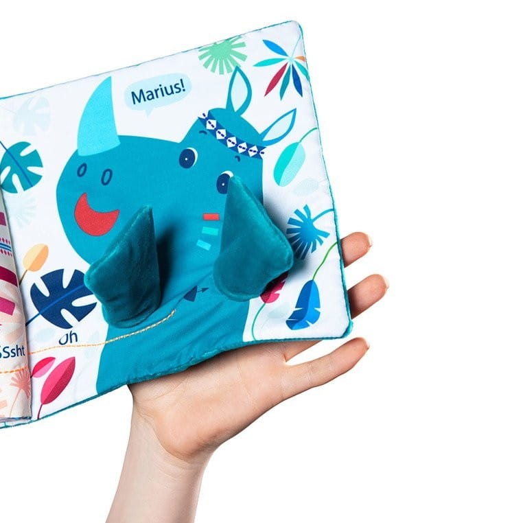 Miękka Książeczka Aktywizująca z Przytulanką Nosorożec Marius - Lilliputiens