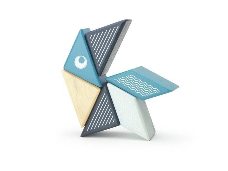 Drewniane klocki magnetyczne Travel Pals Wieloryb - Tegu