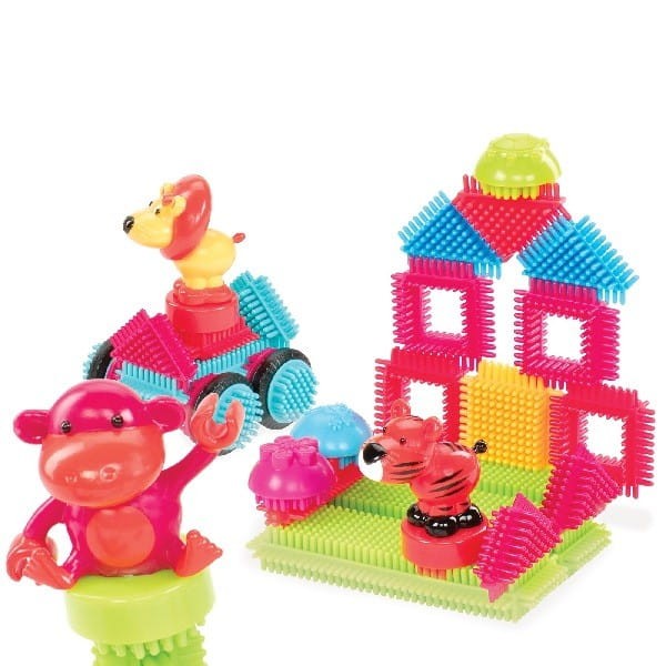 Klocki Jeżyki w Tubie Dżungla 54el. - Bristle Blocks