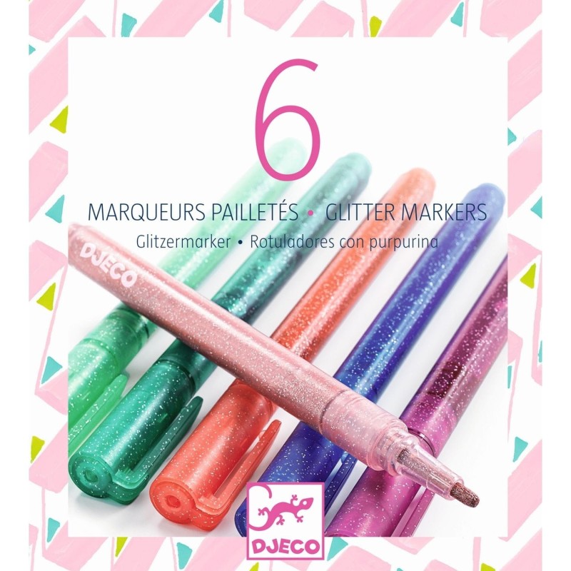 Brokatowe Pisaki Markery 6 szt. Sweet - Djeco