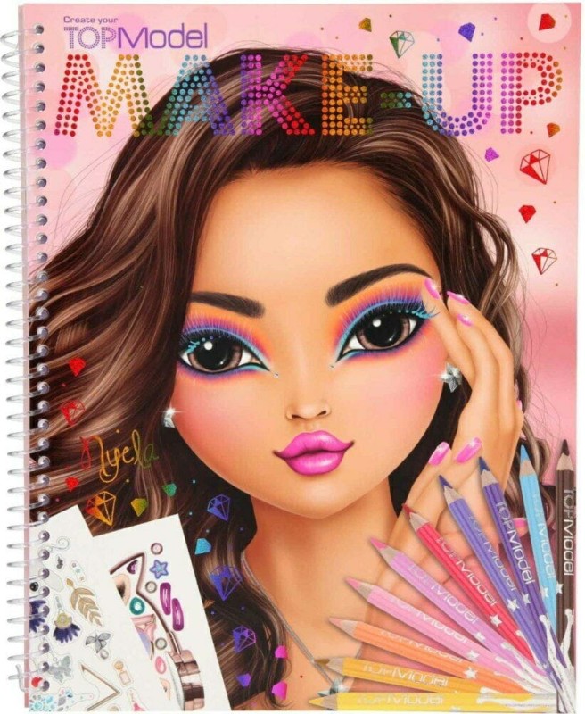 Szkicownik z Naklejkami Ozdabianie Twarzy Make Up - Top Model