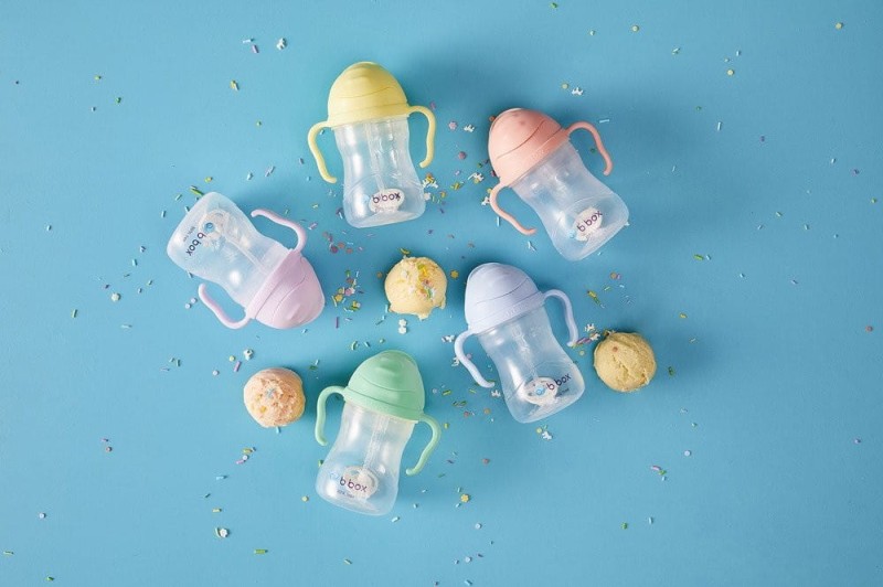 NOWY innowacyjny bidon ze słomką, kubek niekapek Gelato Boysenberry, - B.box