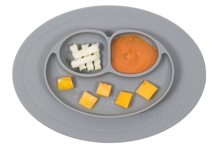 Silikonowy Talerzyk Podkładka 2w1 Szary Mini Mat - ezpz