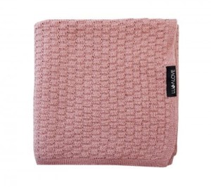 Kocyk z Wełny Merino Premium Piwonia 90 x 90 cm - Lullalove