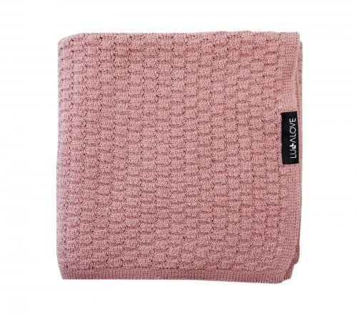 Kocyk z Wełny Merino Premium Piwonia 90 x 90 cm - Lullalove