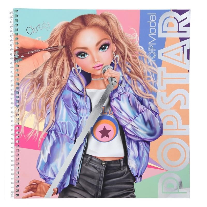 Projektowanie Ubioru Piosenkarki Szkicownik z Naklejkami i Szablonami Popstar- Top Model