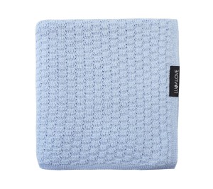 Kocyk z Wełny Merino Premium Błękitny 90 x 90 cm - Lullalove