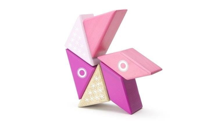 Drewniane klocki magnetyczne Travel Pals Różowy Kot - Tegu