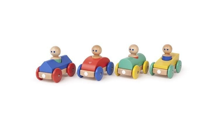 Drewniane klocki magnetyczne BABY & TODDLER Czerwone Auto - TEGU