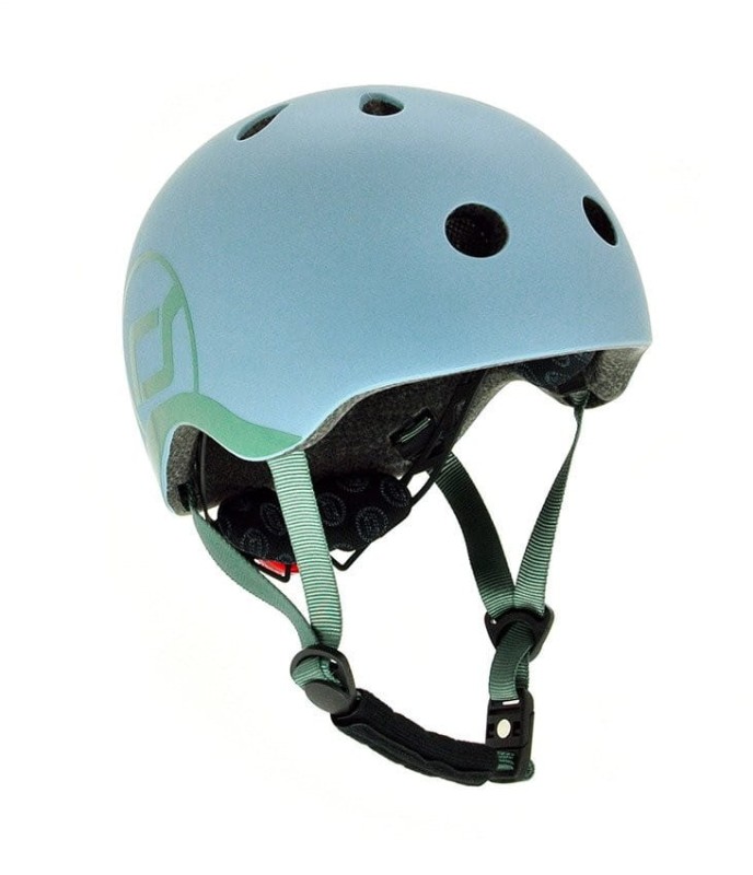Ultralekki Kask Ochronny z Lampką LED na Hulajnogę i Rower  dzieci 1-5 lat Steel - Scoot & Ride