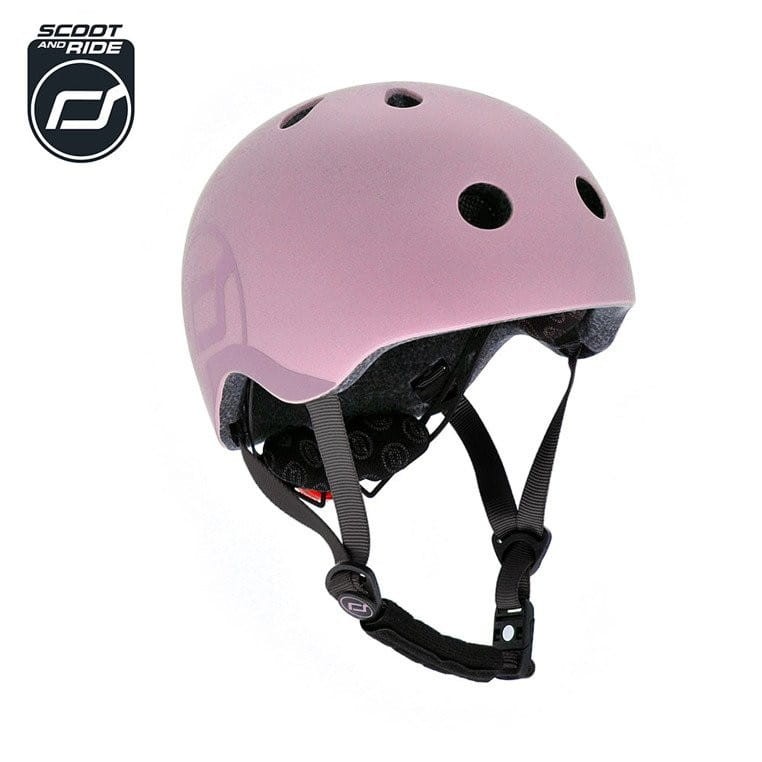 Ultralekki Kask Ochronny z Lampką LED na Hulajnogę i Rower  dzieci +3 lata Rose - Scoot & Ride
