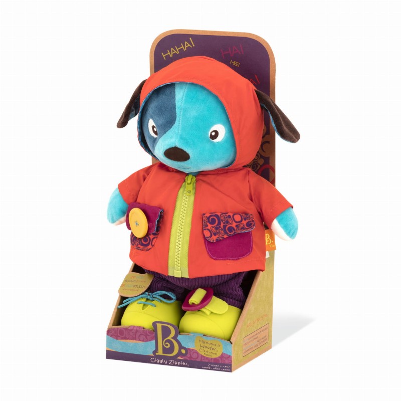Piesek chichotek do nauki ubierania Giggly Zippies Woofy - b.toys