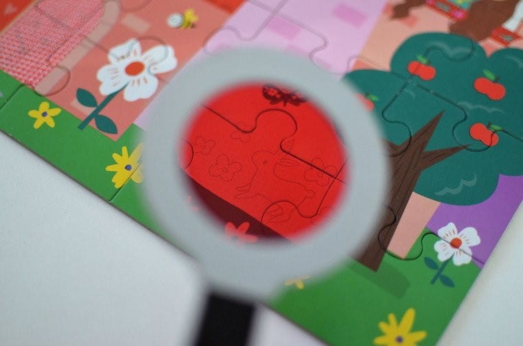 Puzzle z lupą i ukrytymi elementami Zamek jednorożca 42el. - Mudpuppy