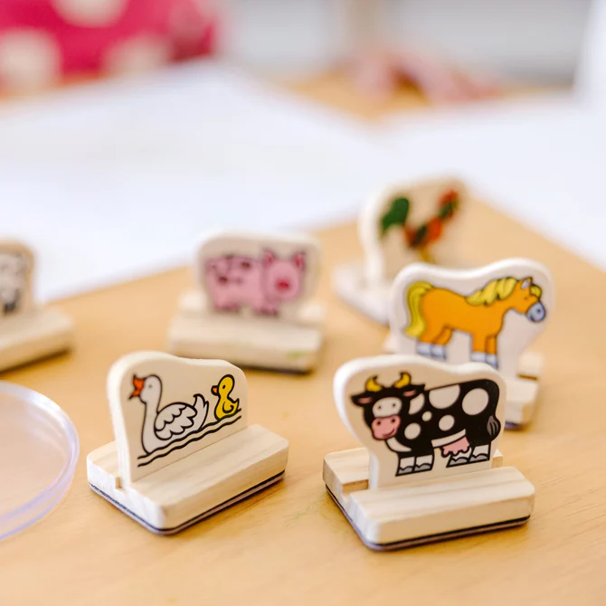 Drewniane stempelki z Uchwytem Farma - Melissa & Doug