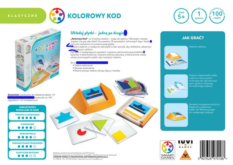 Gra Planszowa 5+ Kolorowy Kod - Smart Games