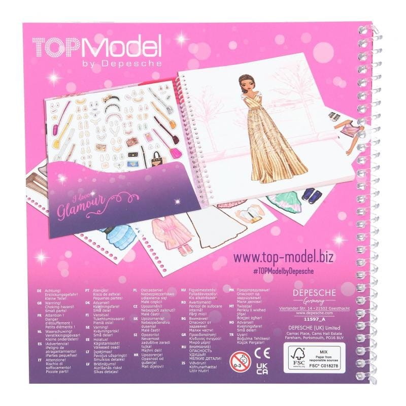 Szkicownik z Naklejkami Ubieranki Dress Me Up GLAMOUR - Top Model