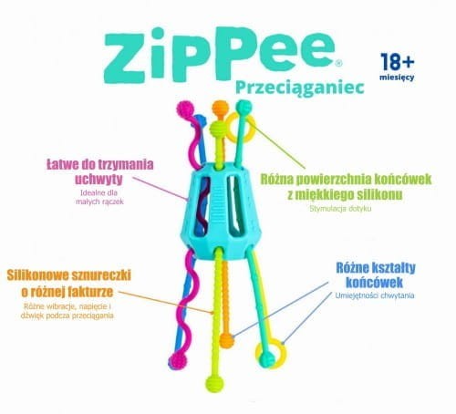 Przeciąganiec Zippee. Zabawka sensoryczna - Möbi