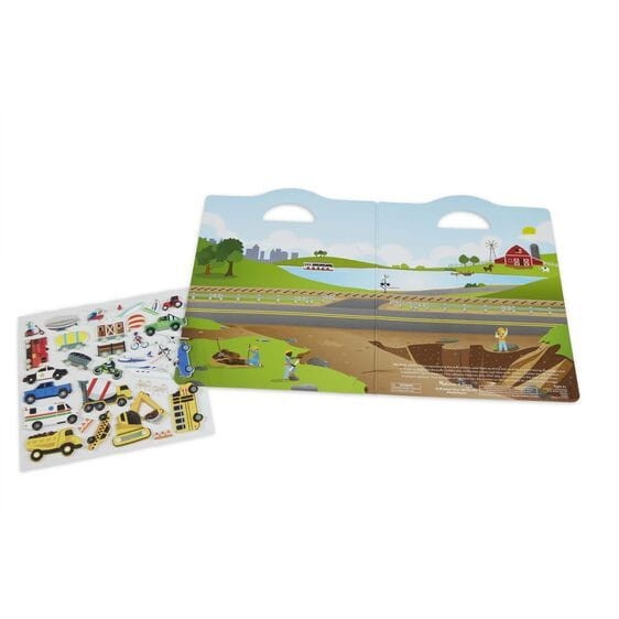 Wielorazowe Naklejki z Planszami Pojazdy - Melissa & Doug
