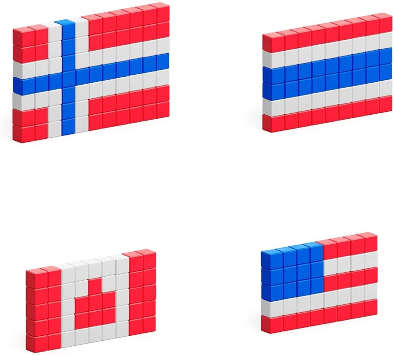 Klocki Magnetyczne Pikselowe 111 el. Flags - Pixio