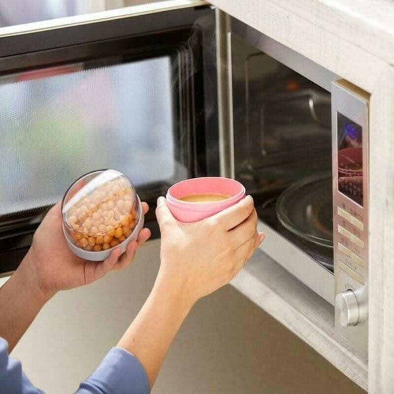 Podwójny Pojemnik na Jedzenie Różowy Lunchpot Ellipse - Mepal