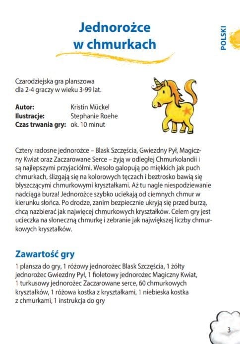 Gra Planszowa Jednorożce w chmurkach - Haba