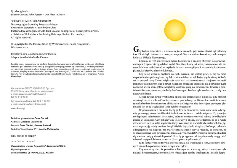 Komiks - Układ Słoneczny nasze miejsce w kosmosie