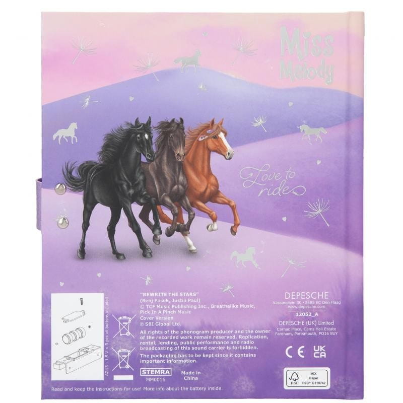 Grający Pamiętnik z Kodem Konie - Miss Melody