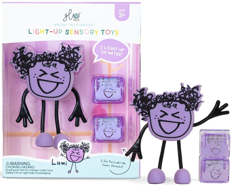 Glo Pals Ludzik LED świecący w Wodzie Fioletowy + 2 Kostki Sensoryczne