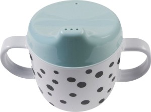 Kubek z ustnikiem Dots niebieski - Done By Deer