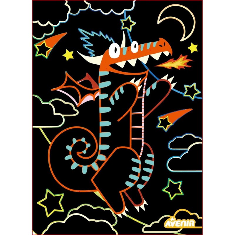 Kolorowe Wydrapywanki Smoki 4 szt. Scratch Art - Avenir