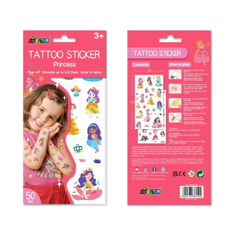 Tatuaże dla dzieci Księżniczki Pozłacane 50 szt. - Avenir