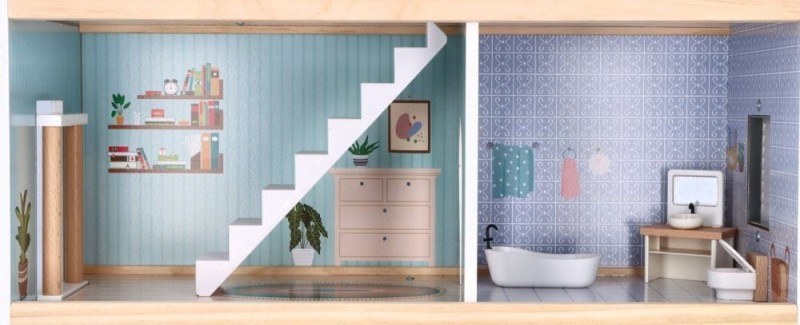 Piętrowy Domek dla Lalek z Windą i Mebelkami 80 cm - Adam Toys