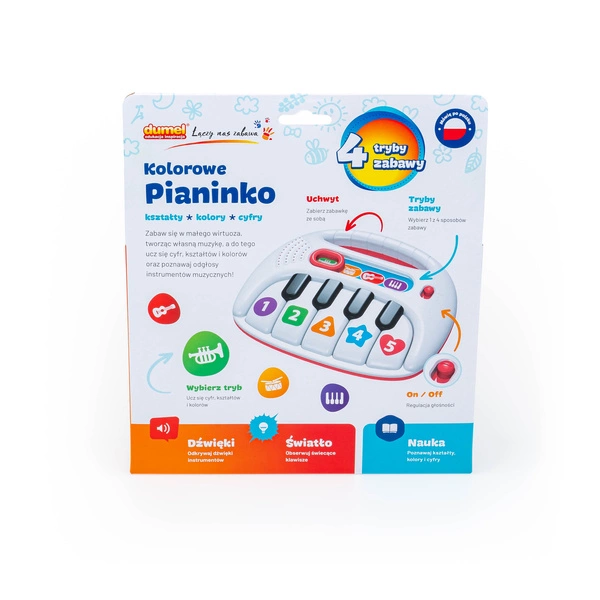 Kolorowe Pianinko 4 tryby zabawy i nauki - Dumel Discovery