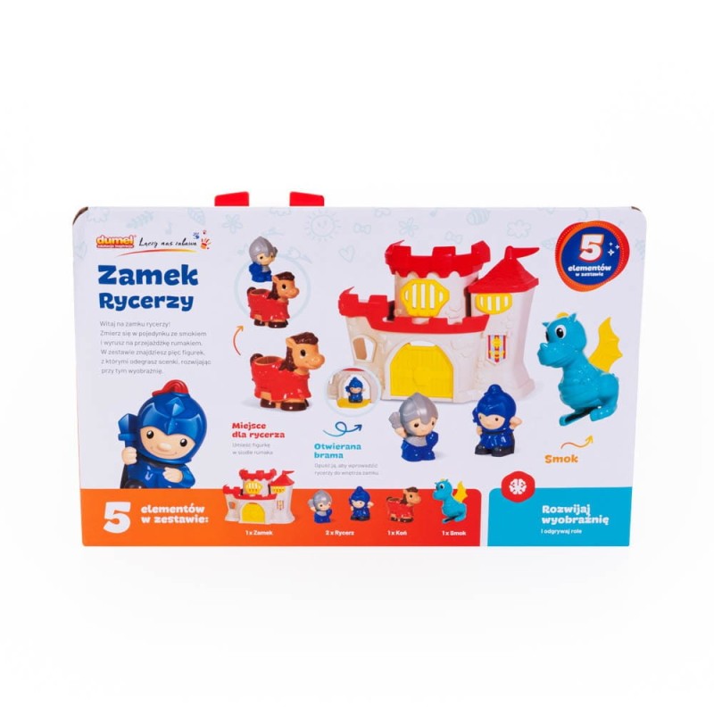 Zamek Rycerski, 2 rycerzy, koń i smok Dumel