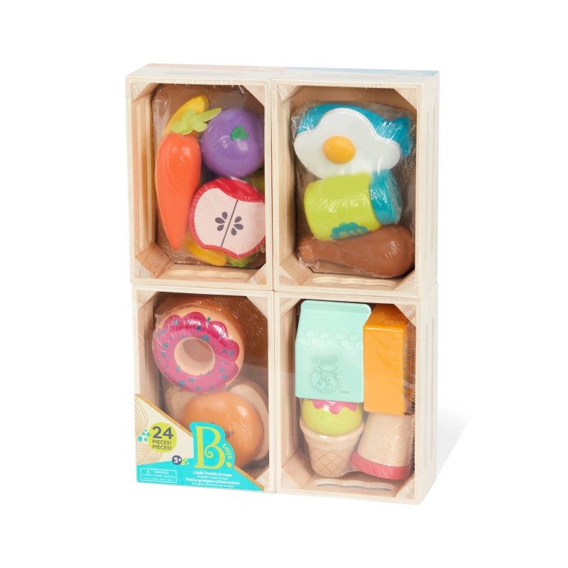 Drewniane Jedzenie w skrzyneczkach Little Foodie Groups - b.toys