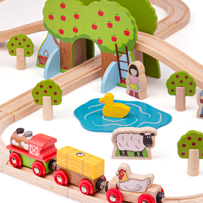 Farma pociąg i tory na wsi 44 el. - Bigjigs Rail