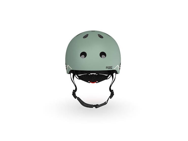 Ultralekki kask ochronny z lampką LED na hulajnogę i rower  dzieci 1-5 lat Green Lines - Scoot & Ride
