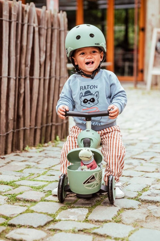 Hulajnoga Jeździk 2w1 z zamykanym schowkiem Highwaykick 1 Lifestyle Green Lines Scoot & Ride