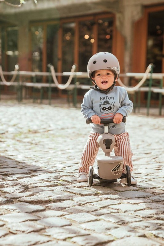 Hulajnoga Jeździk 2w1 z zamykanym schowkiem Highwaykick 1 Lifestyle Brown Lines Scoot & Ride