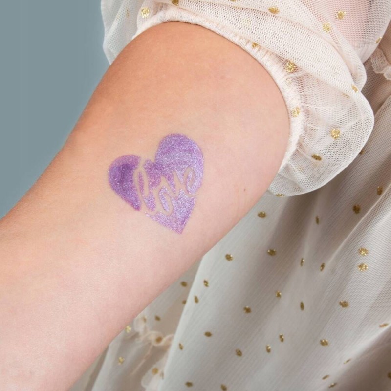 Markery do tatuaży brokatowe z szablonami - KIDEA