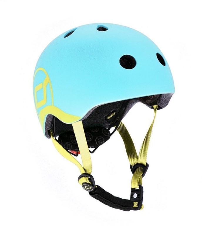 Kask ochronny z Lampką LED na Hulajnogę i Rower  dzieci 1-5 lat Blueberry - Scoot & Ride